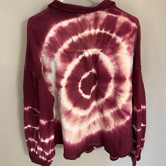 NWOT Blue Buttercup Tie Dye Button Down Sweatshirt Jacket - Picture 8 of 9